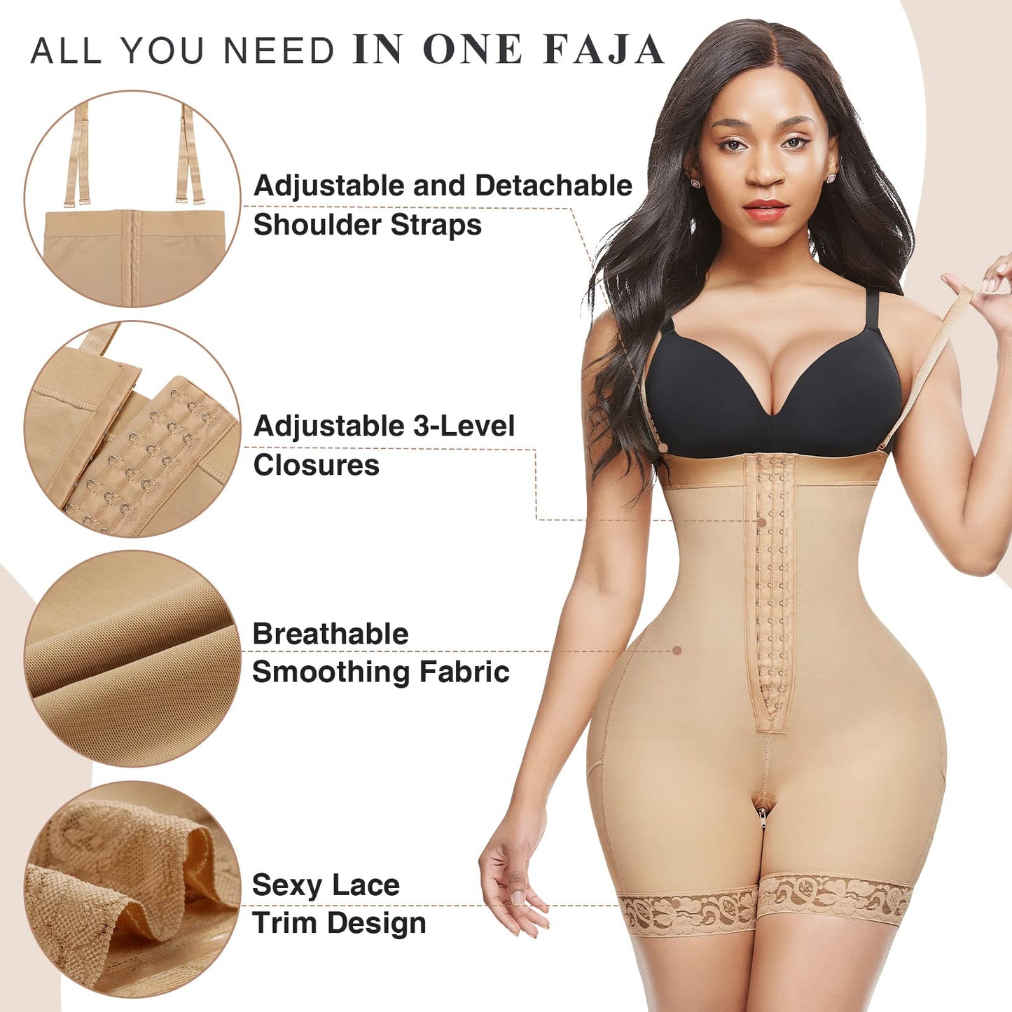 Fajas Colombianas Shaping Girdles Shapewear Tummy Control Butt Lifter Bodysuit BBL Fajas