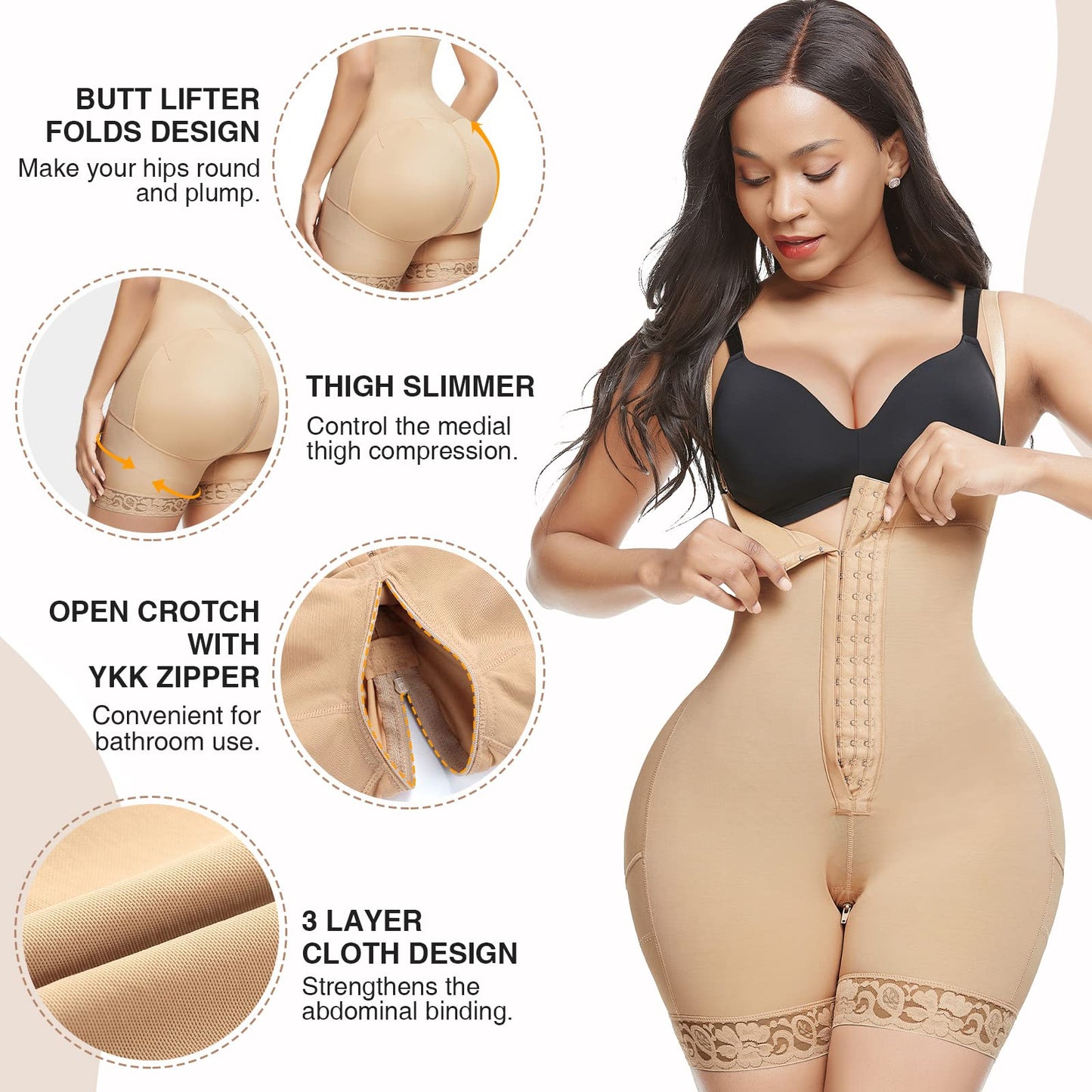 Fajas Colombianas Shaping Girdles Shapewear Tummy Control Butt Lifter Bodysuit BBL Fajas