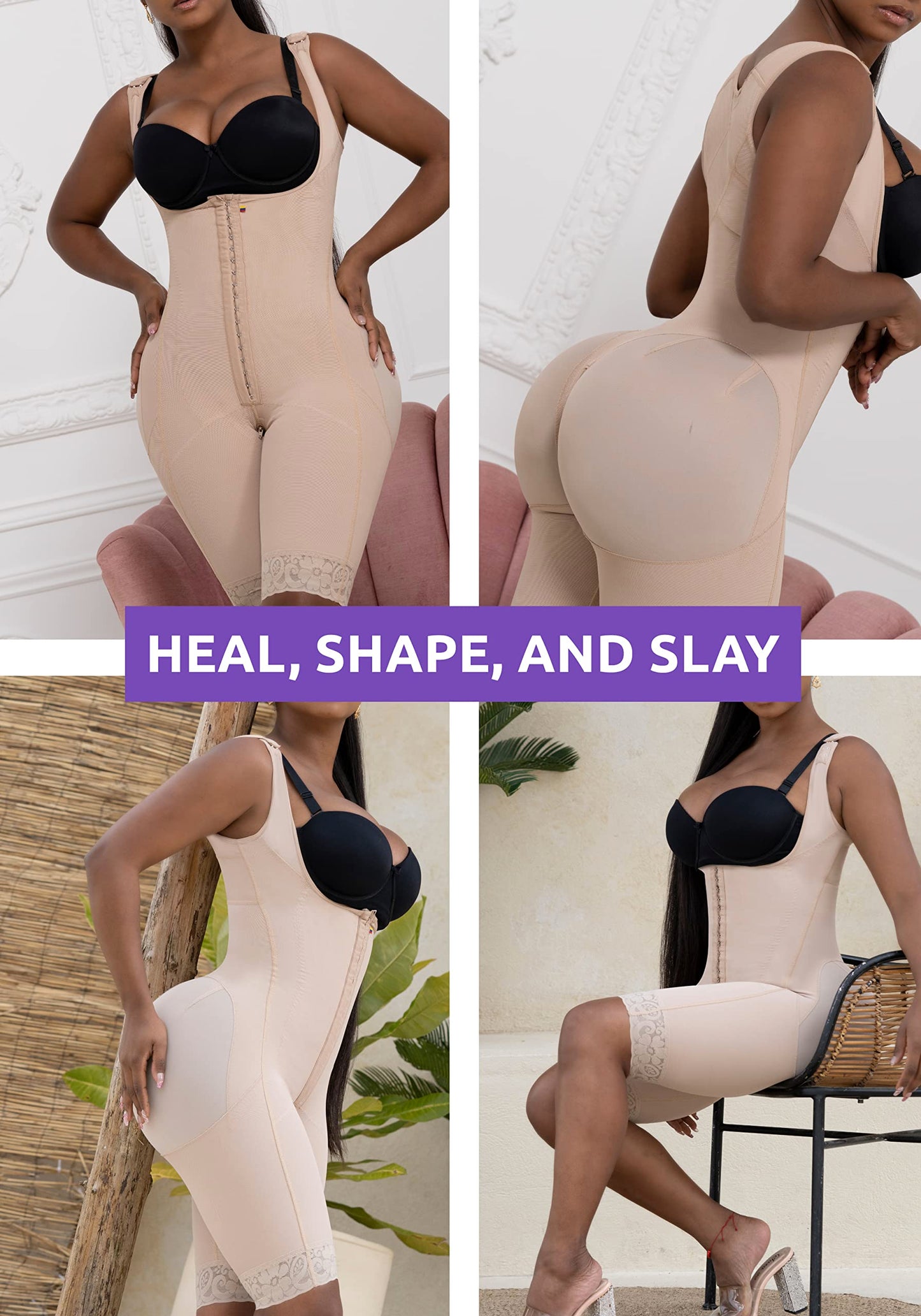 Snatched Body Post Surgery Stage 1 Faja - (Without Bra) Fajas Colombianas Moldeadoras for BBL - Compression Shapewear/Garment